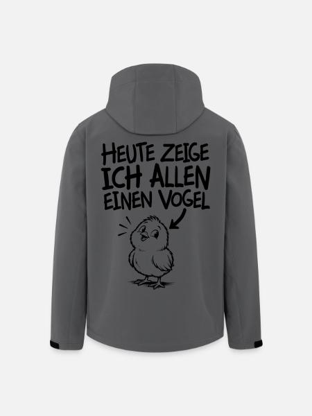Lustiger Spruch Heute zeige ich allen einen Vogel - Recycelte Männer Softshell-Jacke von Stanley/Stella - Anthrazit