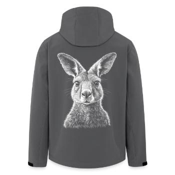 Känguru Portrait Australien Kangaroo Tiere - Recycelte Männer Softshell-Jacke von Stanley/Stella - Anthrazit - Hinten - AI Model Male 185 light (185cm)