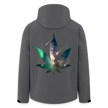 Galaxy Hanfblatt - Cannabis - Weed - Recycelte Männer Softshell-Jacke von Stanley/Stella - Anthrazit - Hinten - AI Model Male 185 light (185cm)