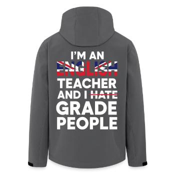 I'M AN ENGLISH TEACHER AND I GRADE PEOPLE - Recycelte Männer Softshell-Jacke von Stanley/Stella - Anthrazit - Hinten - AI Model Male 185 light (185cm)