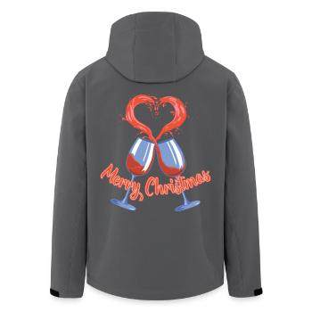 Frohe Weihnachten süßes Herz Cheers Weinglas Weihnachten - Recycelte Männer Softshell-Jacke von Stanley/Stella - Anthrazit - Hinten - AI Model Male 185 light (185cm)