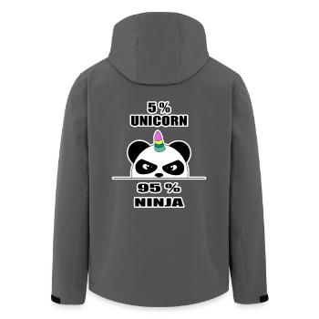 Panda Ninja, chemise de licorne, animal drôle, cool - Veste softshell homme en polyester recyclé Stanley/Stella - charbon - Dos - AI Model Male 185 light (185cm)