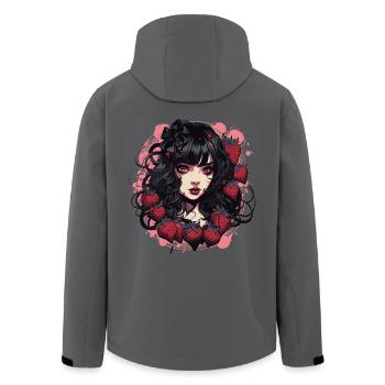Emo Gothic Erdbeeren Mädchen - Recycelte Männer Softshell-Jacke von Stanley/Stella - Anthrazit - Hinten - AI Model Male 185 light (185cm)