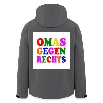 Omas gegen rechts - Recycelte Männer Softshell-Jacke von Stanley/Stella - Anthrazit - Hinten - AI Model Male 185 light (185cm)