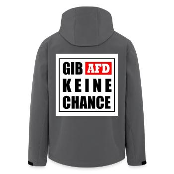 Gib afd keine chance - Recycelte Männer Softshell-Jacke von Stanley/Stella - Anthrazit - Hinten - AI Model Male 185 light (185cm)