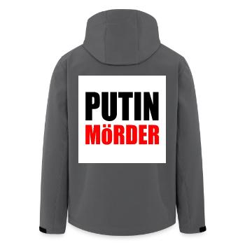 Putin mörder - Recycelte Männer Softshell-Jacke von Stanley/Stella - Anthrazit - Hinten - AI Model Male 185 light (185cm)