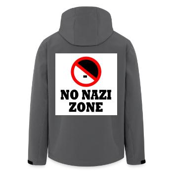 Gegen rechts - no nazis zone - Recycelte Männer Softshell-Jacke von Stanley/Stella - Anthrazit - Hinten - AI Model Male 185 light (185cm)