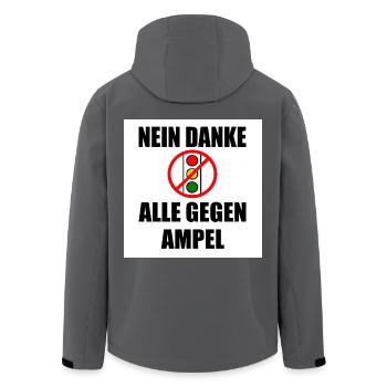 Nein danke ampel - Recycelte Männer Softshell-Jacke von Stanley/Stella - Anthrazit - Hinten - AI Model Male 185 light (185cm)