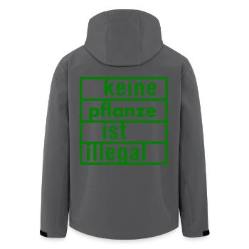 keine pflanze ist illegal - Recycelte Männer Softshell-Jacke von Stanley/Stella - Anthrazit - Hinten - AI Model Male 185 light (185cm)