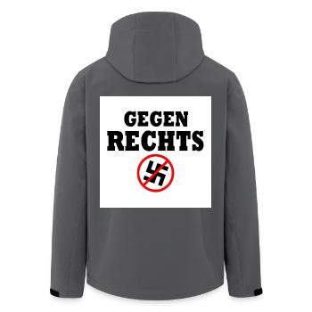 Gegen rechts - Recycelte Männer Softshell-Jacke von Stanley/Stella - Anthrazit - Hinten - AI Model Male 185 light (185cm)