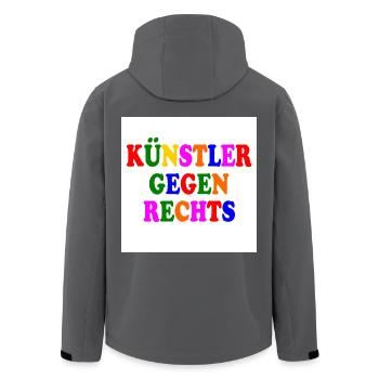 Künstler gegen rechts - Recycelte Männer Softshell-Jacke von Stanley/Stella - Anthrazit - Hinten - AI Model Male 185 light (185cm)