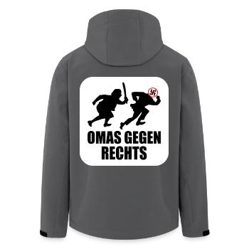 Omas gegen rechts - Recycelte Männer Softshell-Jacke von Stanley/Stella - Anthrazit - Hinten - AI Model Male 185 light (185cm)