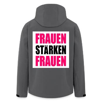 Frauen stärken frauen - Recycelte Männer Softshell-Jacke von Stanley/Stella - Anthrazit - Hinten - AI Model Male 185 light (185cm)