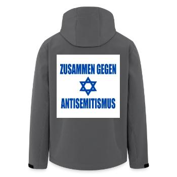 zusammen gegen antisemitismus - Recycelte Männer Softshell-Jacke von Stanley/Stella - Anthrazit - Hinten - AI Model Male 185 light (185cm)