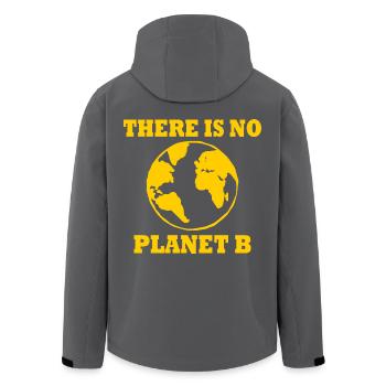 There is no planet b - Recycelte Männer Softshell-Jacke von Stanley/Stella - Anthrazit - Hinten - AI Model Male 185 light (185cm)