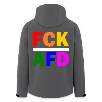 Fck afd - Recycelte Männer Softshell-Jacke von Stanley/Stella - Anthrazit - Hinten - AI Model Male 185 light (185cm)