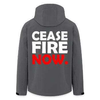 Ceasefire now - Recycelte Männer Softshell-Jacke von Stanley/Stella - Anthrazit - Hinten - AI Model Male 185 light (185cm)