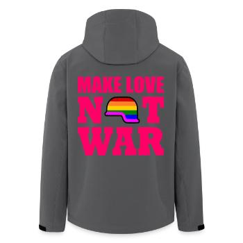 Make love not war - Recycelte Männer Softshell-Jacke von Stanley/Stella - Anthrazit - Hinten - AI Model Male 185 light (185cm)