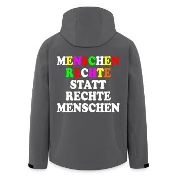 menschenrechte statt rechte menschen - Recycelte Männer Softshell-Jacke von Stanley/Stella - Anthrazit - Hinten - AI Model Male 185 light (185cm)