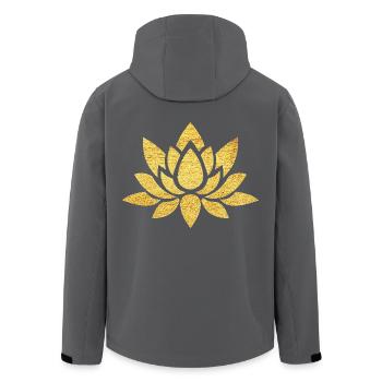 Lotusblume - Recycelte Männer Softshell-Jacke von Stanley/Stella - Anthrazit - Hinten - AI Model Male 185 light (185cm)