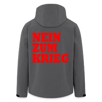 Nein zum krieg - Recycelte Männer Softshell-Jacke von Stanley/Stella - Anthrazit - Hinten - AI Model Male 185 light (185cm)
