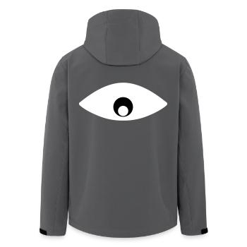 Auge beobachtet dich - Recycelte Männer Softshell-Jacke von Stanley/Stella - Anthrazit - Hinten - AI Model Male 185 light (185cm)