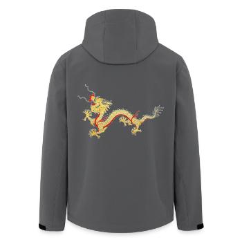 Asiatischer Drache Glücksschutzsymbol - Recycelte Männer Softshell-Jacke von Stanley/Stella - Anthrazit - Hinten - AI Model Male 185 light (185cm)