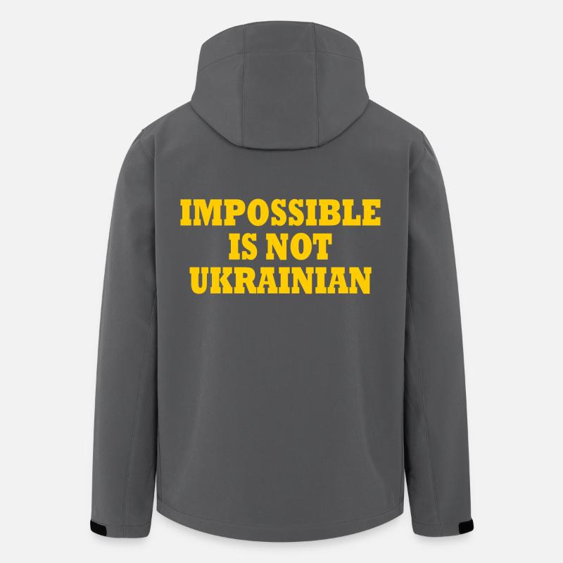 impossible is not ukrainian - ukraine - Veste softshell homme en polyester recyclé Stanley/Stella - charbon