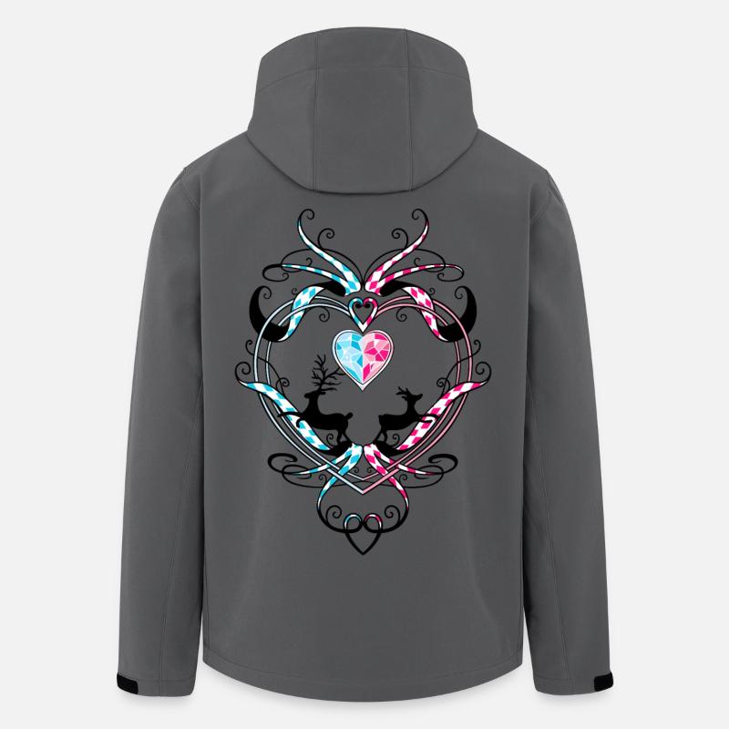 Deer Antlers Deer and Heart - Men’s Recycled Softshell Jacket by Stanley/Stella - anthracite