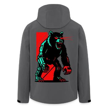 Mecha Techno Bär - Recycelte Männer Softshell-Jacke von Stanley/Stella - Anthrazit - Hinten - AI Model Male 185 light (185cm)