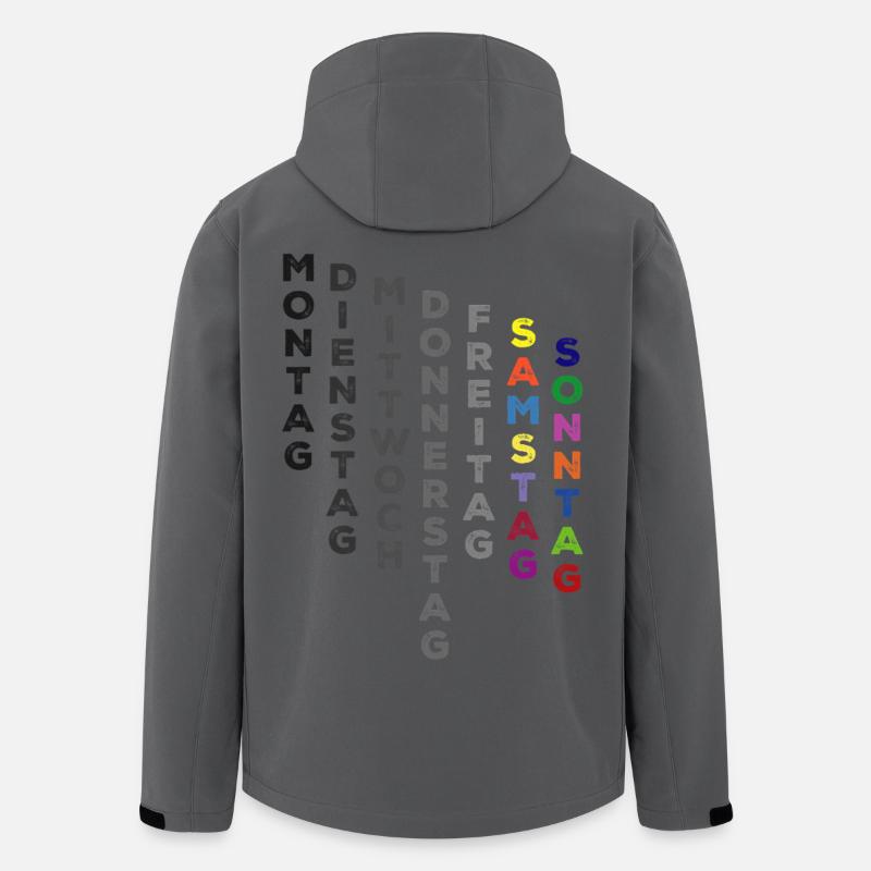 Die Woche , Samstag und Sonntag - bunt  - Recycelte Männer Softshell-Jacke von Stanley/Stella - Anthrazit