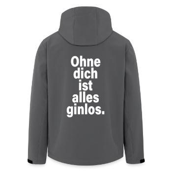 Ohne Dich Ist Alles Ginlos Spruch Mit Liebe Gin - Recycelte Männer Softshell-Jacke von Stanley/Stella - Anthrazit - Hinten - AI Model Male 185 light (185cm)