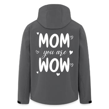 Mama Du Bist Wow Mom You Are Wow Mutter Muttertag - Recycelte Männer Softshell-Jacke von Stanley/Stella - Anthrazit - Hinten - AI Model Male 185 light (185cm)