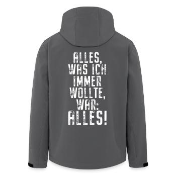 Alles Was Ich Immer Wollte War Alles! Ironie Alles - Recycelte Männer Softshell-Jacke von Stanley/Stella - Anthrazit - Hinten - AI Model Male 185 light (185cm)