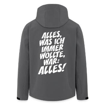 Alles Was Ich Immer Wollte War Alles! Ironie Alles - Recycelte Männer Softshell-Jacke von Stanley/Stella - Anthrazit - Hinten - AI Model Male 185 light (185cm)
