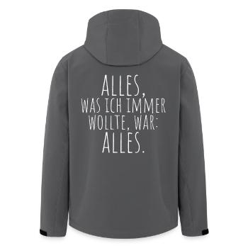 Alles Was Ich Immer Wollte War Alles! Ironie Alles - Recycelte Männer Softshell-Jacke von Stanley/Stella - Anthrazit - Hinten - AI Model Male 185 light (185cm)