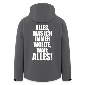 Alles Was Ich Immer Wollte War Alles! Ironie Alles - Recycelte Männer Softshell-Jacke von Stanley/Stella - Anthrazit - Hinten - AI Model Male 185 light (185cm)