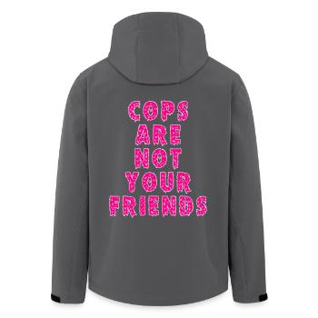 Cops sind nicht deine Freunde - Recycelte Männer Softshell-Jacke von Stanley/Stella - Anthrazit - Hinten - AI Model Male 185 light (185cm)
