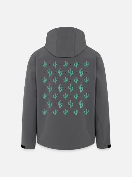 Kaktus als Muster - Recycelte Männer Softshell-Jacke von Stanley/Stella - Anthrazit