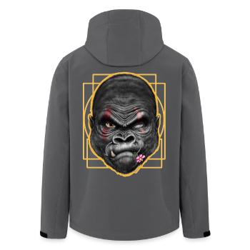 Lasst uns die Gorillas schützen - Recycelte Männer Softshell-Jacke von Stanley/Stella - Anthrazit - Hinten - AI Model Male 185 light (185cm)