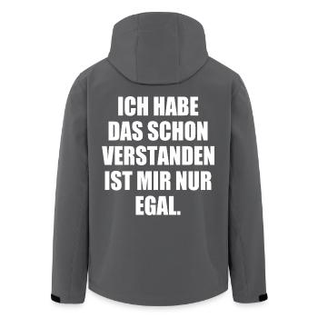 ich habe das schon verstanden ist mir nur egal - Recycelte Männer Softshell-Jacke von Stanley/Stella - Anthrazit - Hinten - AI Model Male 185 light (185cm)