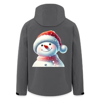 Charmanter Schneemann in Winterkleidung - Recycelte Männer Softshell-Jacke von Stanley/Stella - Anthrazit - Hinten - AI Model Male 185 light (185cm)