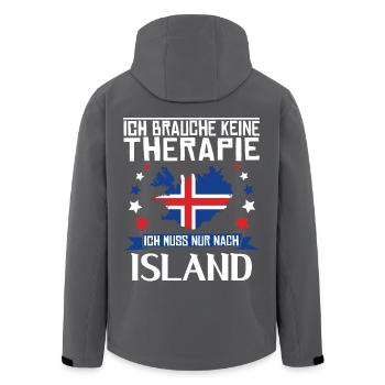 Ich brauche keine Therapie - Island - Recycelte Männer Softshell-Jacke von Stanley/Stella - Anthrazit - Hinten - AI Model Male 185 light (185cm)
