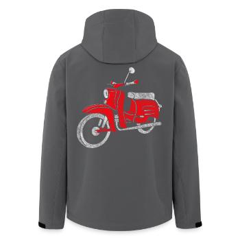 Schwalbe - DDR Moped - DDR Roller -Vintage - Recycelte Männer Softshell-Jacke von Stanley/Stella - Anthrazit - Hinten - AI Model Male 185 light (185cm)