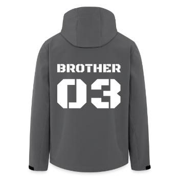 Dritter Bruder Design - Brother Nr. 3 - Recycelte Männer Softshell-Jacke von Stanley/Stella - Anthrazit - Hinten - AI Model Male 185 light (185cm)