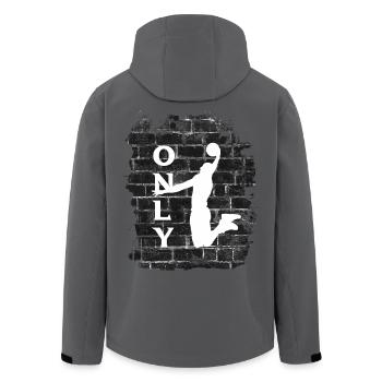 BASKETBALL - Men’s Recycled Softshell Jacket by Stanley/Stella - anthracite - Back - AI Model Male 185 light (185cm)