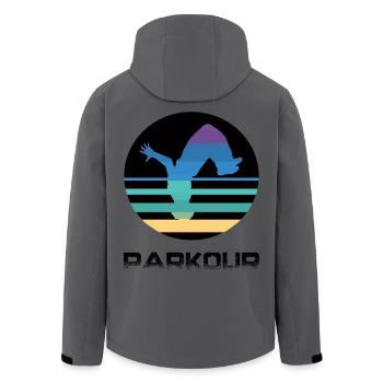 Parkour - Recycelte Männer Softshell-Jacke von Stanley/Stella - Anthrazit - Hinten - AI Model Male 185 light (185cm)