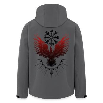 Wikinger Rabe Vegvisir Valknut - Recycelte Männer Softshell-Jacke von Stanley/Stella - Anthrazit - Hinten - AI Model Male 185 light (185cm)
