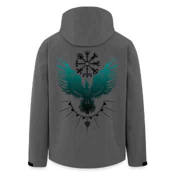 Wikinger Rabe Vegvisir Valknut - Recycelte Männer Softshell-Jacke von Stanley/Stella - Anthrazit - Hinten - AI Model Male 185 light (185cm)