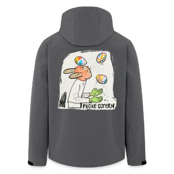 Osterhase im bunten Eierwurf - Recycelte Männer Softshell-Jacke von Stanley/Stella - Anthrazit - Hinten - AI Model Male 185 light (185cm)